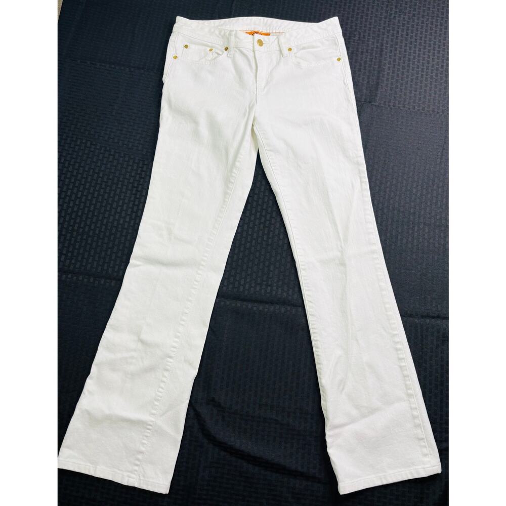 Authentic Classic Tory Burch Women's White Denim Straight Leg Jeans Size EUR 29